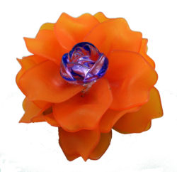 Brooch, Flower Rose, Orange